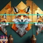 FOX Face
  Golden Frame Artistic Digital Wall Art Decor _40