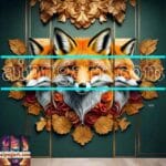 FOX Face Golden Frame Artistic
Digital Wall Art Decor _49