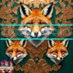 FOX Face Golden Frame Artistic
  Digital Wall Art Decor _53