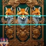 FOX Face Golden Frame Artistic
Digital Wall Art Decor _54