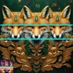 FOX Face Golden Frame Artistic
Digital Wall Art Decor _57