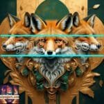 FOX Face
  Golden Frame Artistic Digital Wall Art Decor _68