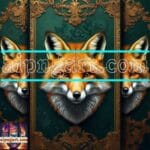 FOX Face Golden Frame Artistic
Digital Wall Art Decor _70