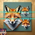 FOX Face Golden Frame Artistic
  Digital Wall Art Decor _71