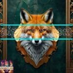 FOX Face Golden Frame Artistic
  Digital Wall Art Decor _76
