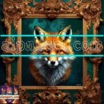 FOX Face Golden Frame Artistic
Digital Wall Art Decor _77
