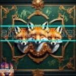 FOX Face Golden Frame Artistic
Digital Wall Art Decor _08