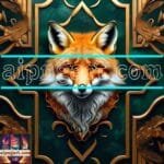 FOX Face Golden Frame Artistic
  Digital Wall Art Decor _80