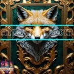 FOX Face Golden Frame Artistic
Digital Wall Art Decor _82