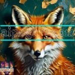 FOX Face
  Golden Frame Artistic Digital Wall Art Decor _86