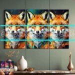 FOX Face Golden Frame Artistic
Digital Wall Art Decor _09
