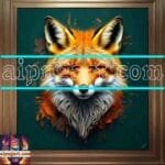 FOX Face
  Golden Frame Artistic Digital Wall Art Decor _95