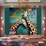 Giraffe Face Golden Frame
  Artistic Digital Wall Art Decor _21 - Image 3