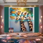 Giraffe Face Golden Frame
Artistic Digital Wall Art Decor _22 - Image 2
