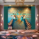 Giraffe Face Golden Frame
Artistic Digital Wall Art Decor _25 - Image 2