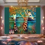 Giraffe Face Golden Frame
  Artistic Digital Wall Art Decor _27 - Image 2