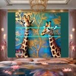 Giraffe Face Golden Frame
Artistic Digital Wall Art Decor _28 - Image 2