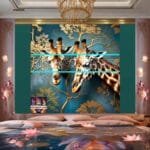 Giraffe Face Golden Frame
  Artistic Digital Wall Art Decor _29 - Image 2