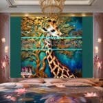 Giraffe
  Face Golden Frame Artistic Digital Wall Art Decor _03 - Image 2