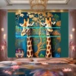 Giraffe
Face Golden Frame Artistic Digital Wall Art Decor _18 - Image 2