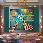 Giraffe Face Golden Frame
Artistic Digital Wall Art Decor _40 - Image 2
