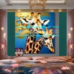 Giraffe Face Golden Frame
Artistic Digital Wall Art Decor _42 - Image 2