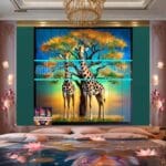 Giraffe Face Golden Frame
Artistic Digital Wall Art Decor _45 - Image 2