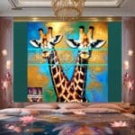 Giraffe
Face Golden Frame Artistic Digital Wall Art Decor _49 - Image 2