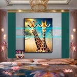 Giraffe
Face Golden Frame Artistic Digital Wall Art Decor _57 - Image 2
