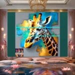 Giraffe Face Golden Frame
Artistic Digital Wall Art Decor _59 - Image 2