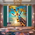 Giraffe
Face Golden Frame Artistic Digital Wall Art Decor _63 - Image 2