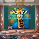 Giraffe Face Golden Frame
  Artistic Digital Wall Art Decor _64 - Image 2