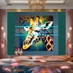 Giraffe Face Golden Frame
  Artistic Digital Wall Art Decor _66 - Image 2