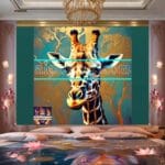 Giraffe Face Golden Frame
Artistic Digital Wall Art Decor _70 - Image 2