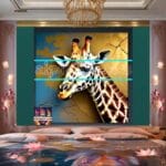 Giraffe Face Golden Frame
Artistic Digital Wall Art Decor _78 - Image 2