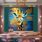 Giraffe Face Golden Frame
Artistic Digital Wall Art Decor _83 - Image 2