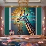 Giraffe Face Golden Frame
  Artistic Digital Wall Art Decor _85 - Image 2