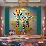 Giraffe Face Golden Frame
  Artistic Digital Wall Art Decor _09 - Image 2