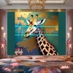 Giraffe Face Golden Frame
Artistic Digital Wall Art Decor _90 - Image 2