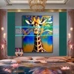 Giraffe
  Face Golden Frame Artistic Digital Wall Art Decor _92 - Image 2
