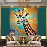 Giraffe
  Face Golden Frame Artistic Digital Wall Art Decor _01 - Image 3