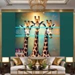 Giraffe
  Face Golden Frame Artistic Digital Wall Art Decor _11 - Image 3