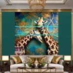 Giraffe Face Golden Frame
  Artistic Digital Wall Art Decor _21 - Image 2