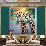 Giraffe Face Golden Frame
Artistic Digital Wall Art Decor _22 - Image 3