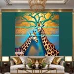 Giraffe Face Golden Frame
Artistic Digital Wall Art Decor _24 - Image 3