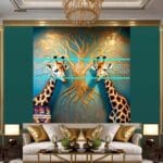 Giraffe Face Golden Frame
Artistic Digital Wall Art Decor _25 - Image 3