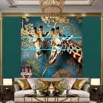 Giraffe Face Golden Frame
  Artistic Digital Wall Art Decor _29 - Image 3