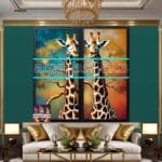 Giraffe Face Golden Frame
  Artistic Digital Wall Art Decor _32 - Image 3
