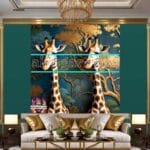 Giraffe Face Golden Frame
Artistic Digital Wall Art Decor _37 - Image 3
