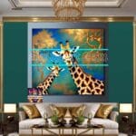 Giraffe Face Golden Frame
Artistic Digital Wall Art Decor _40 - Image 3